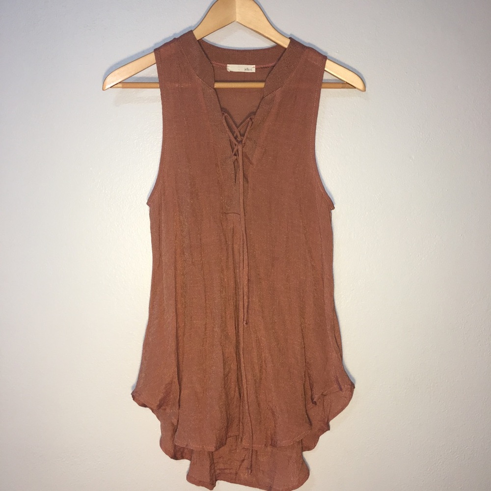 Lace Up Flowy Tank NWOT